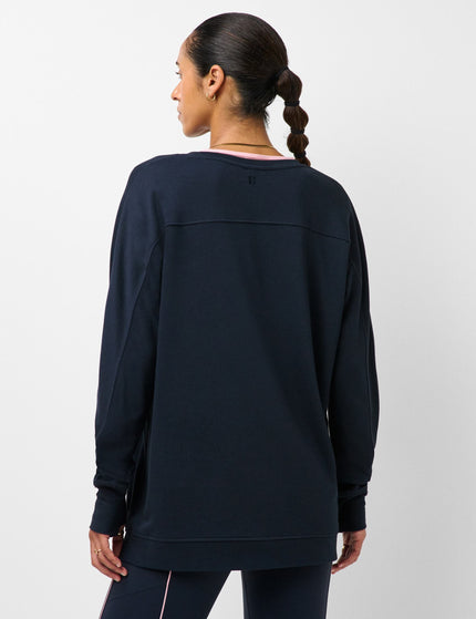 Sweaty Betty After Class Yoke Longline Sweatshirt - Navy Blueimages2- The Sports Edit
