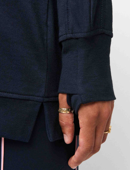 Sweaty Betty After Class Yoke Longline Sweatshirt - Navy Blueimages4- The Sports Edit