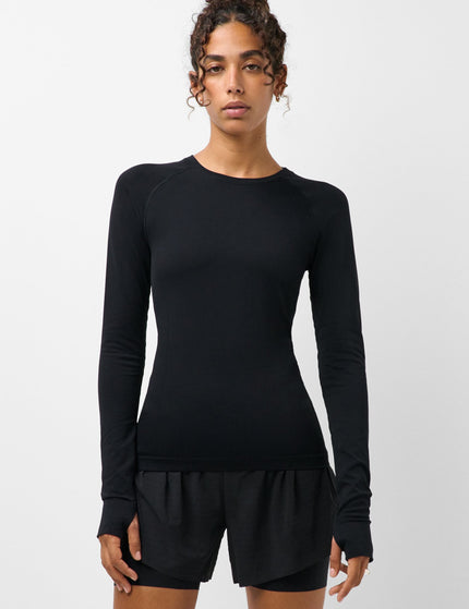 Athlete Seamless Gym Long Sleeve Top - Black