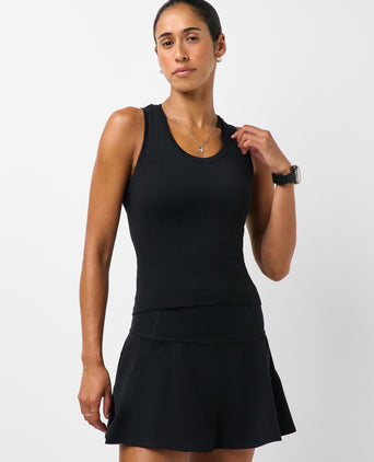 Athlete Crop Seamless Workout Vest - Black
