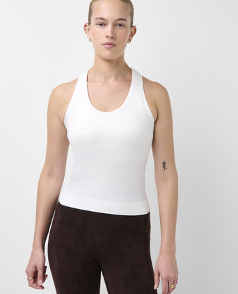 Athlete Crop Seamless Workout Vest - White