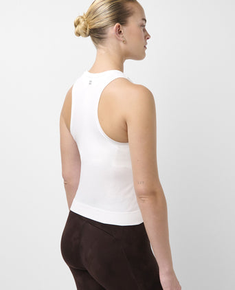 Athlete Crop Seamless Workout Vest - White