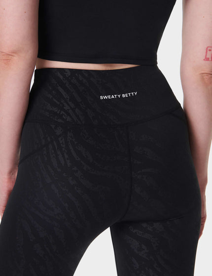 Sweaty Betty All Day Leggings - Black Faded Zebra Emboss Printimages4- The Sports Edit