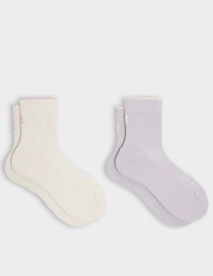 Sweaty Betty Crew Running Socks 2 Pack - Mauve Purple/Deco Pink Tippingimages1- The Sports Edit