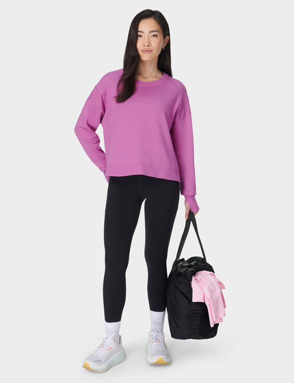 Sweaty Betty After Class Crop Sweatshirt - Allium Pinkimages7- The Sports Edit