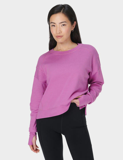 Sweaty Betty After Class Crop Sweatshirt - Allium Pinkimages1- The Sports Edit