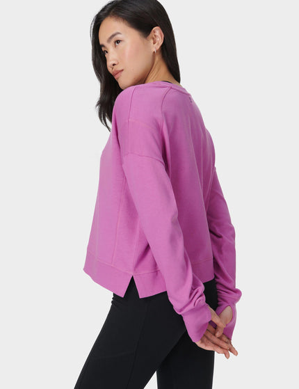 Sweaty Betty After Class Crop Sweatshirt - Allium Pinkimages3- The Sports Edit