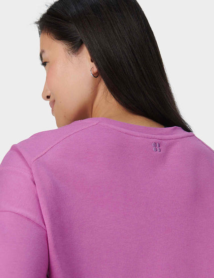 Sweaty Betty After Class Crop Sweatshirt - Allium Pinkimages5- The Sports Edit