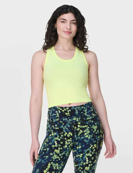 Sweaty Betty Athlete Crop Seamless Gym Vest - Pomelo Greenimages1- The Sports Edit