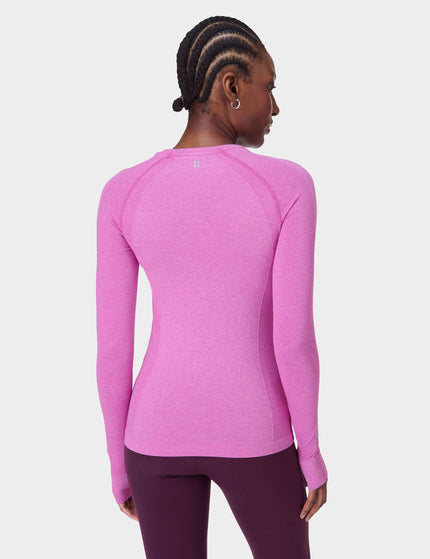 Sweaty Betty Athlete Seamless Gym Long Sleeve Top - Allium Pink/Nerine Pink Marlimages2- The Sports Edit