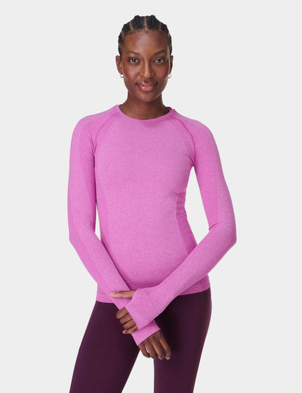 Sweaty Betty Athlete Seamless Gym Long Sleeve Top - Allium Pink/Nerine Pink Marlimages1- The Sports Edit