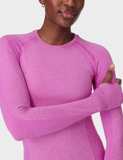 Sweaty Betty Athlete Seamless Gym Long Sleeve Top - Allium Pink/Nerine Pink Marlimages4- The Sports Edit