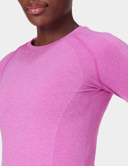 Sweaty Betty Athlete Seamless Gym Long Sleeve Top - Allium Pink/Nerine Pink Marlimages5- The Sports Edit