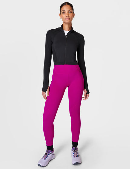 Sweaty Betty Athlete Crop Seamless Gym Zip Up - Blackimages6- The Sports Edit