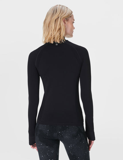 Sweaty Betty Athlete Seamless Workout Zip Up - Blackimages2- The Sports Edit