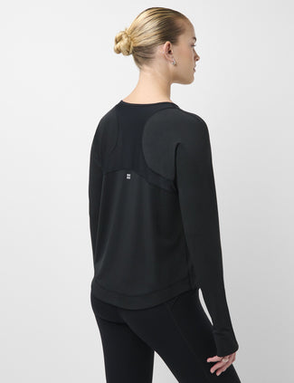 Breathe Easy Mesh Long Sleeve Top - Black