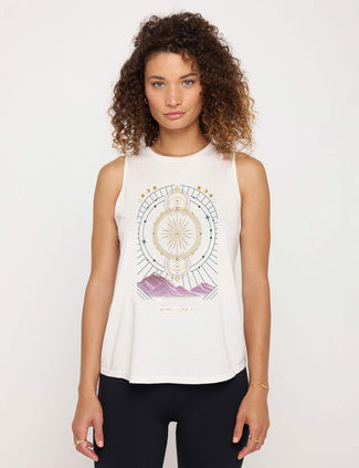 Abundance Jade Muscle Tank - White