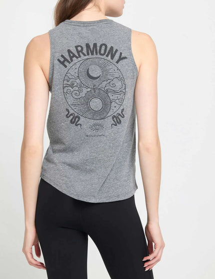 Spiritual Gangster Harmony Jade Muscle Tank - Heather Greyimages3- The Sports Edit