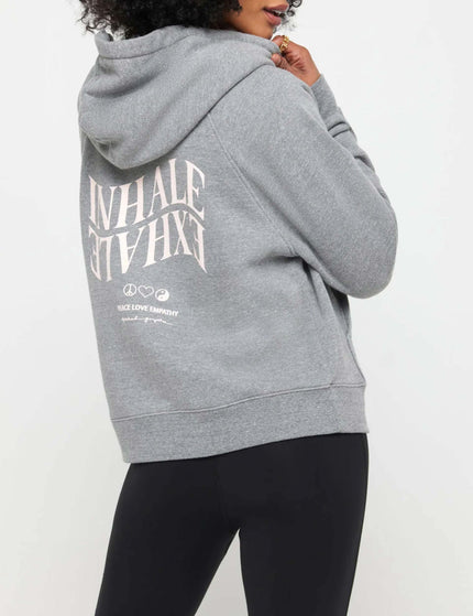 Spiritual Gangster Inhale Exhale Everyday Zip Hoodie - Heather Greyimages2- The Sports Edit