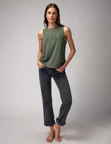 Spiritual Gangster Peace Jade Muscle Tank - Olive Greenimages3- The Sports Edit