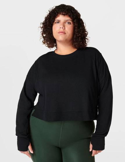 Sweaty Betty After Class Crop Sweatshirt - Blackimages1- The Sports Edit