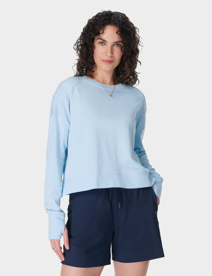 Sweaty Betty After Class Crop Sweatshirt - Breeze Blueimages1- The Sports Edit