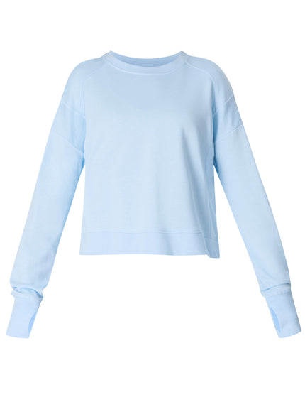 Sweaty Betty After Class Crop Sweatshirt - Breeze Blueimages6- The Sports Edit