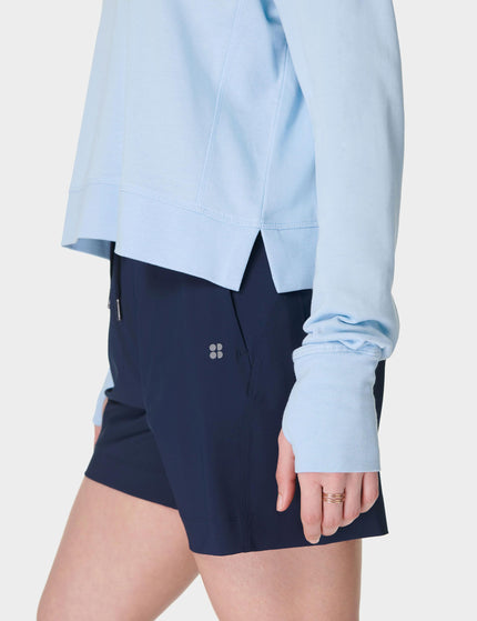 Sweaty Betty After Class Crop Sweatshirt - Breeze Blueimages4- The Sports Edit