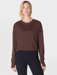 Sweaty Betty | After Class Crop Sweatshirt - Brown | The