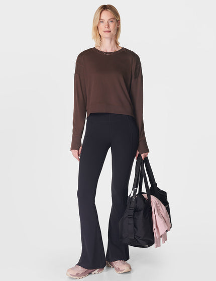 Sweaty Betty After Class Crop Sweatshirt - Cacao Brownimages5- The Sports Edit