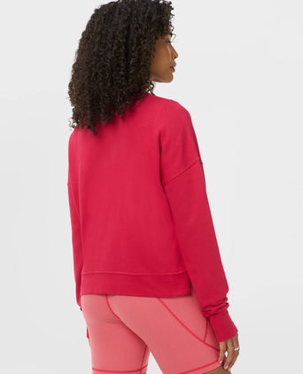 After Class Crop Sweatshirt - Crimson Red
