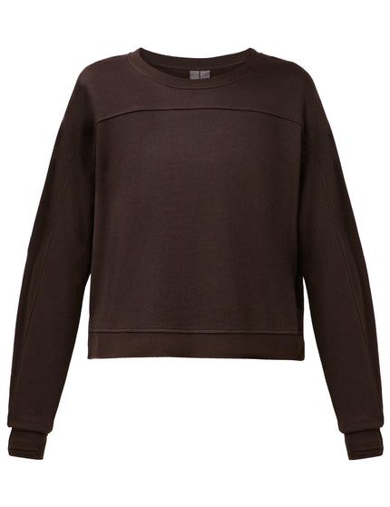 Sweaty Betty After Class Crop Sweatshirt - Espresso Brownimages5- The Sports Edit