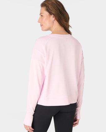 After Class Crop Sweatshirt - Frost Pink
