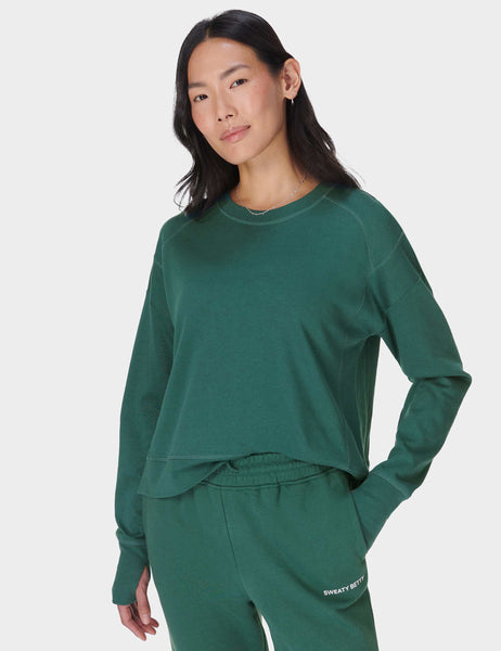 (取寄) スウェッティ ベティ レディース アフター クラス クロップ スウェットシャツ Sweaty Betty women After Class Crop Sweatshirt Willow Green After Class Crop Sweatshirt