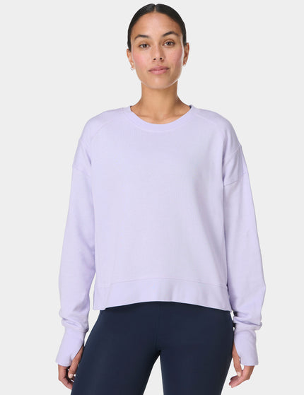 Sweaty Betty After Class Crop Sweatshirt - Heather Purpleimages1- The Sports Edit