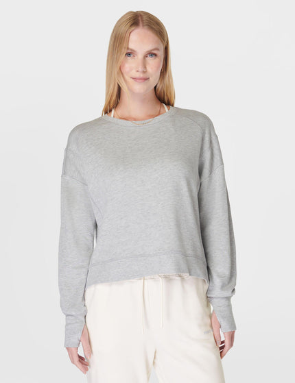 Sweaty Betty After Class Crop Sweatshirt - Light Grey Marlimages1- The Sports Edit