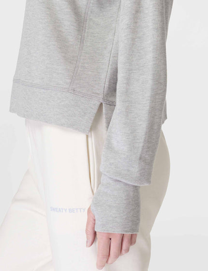 Sweaty Betty After Class Crop Sweatshirt - Light Grey Marlimages4- The Sports Edit