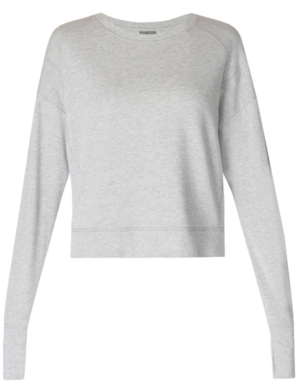 Sweaty Betty After Class Crop Sweatshirt - Light Grey Marlimages6- The Sports Edit