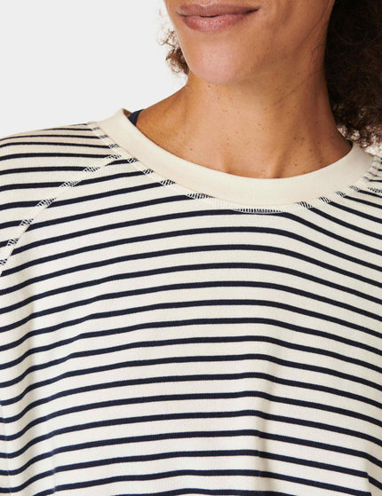 Sweaty Betty After Class Crop Sweatshirt - Lily White Stripeimages3- The Sports Edit