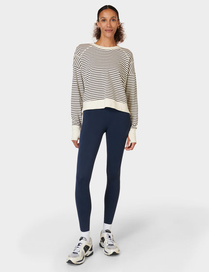 Sweaty Betty After Class Crop Sweatshirt - Lily White Stripeimages7- The Sports Edit