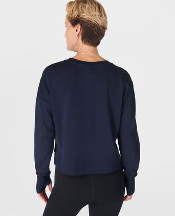After Class Crop Sweatshirt - Navy Blue