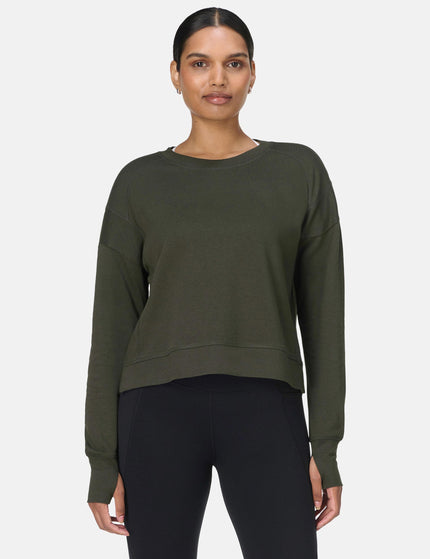Sweaty Betty After Class Crop Sweatshirt - Nori Greenimages1- The Sports Edit