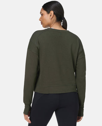 After Class Crop Sweatshirt - Nori Green