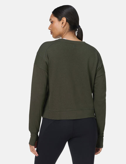 Sweaty Betty After Class Crop Sweatshirt - Nori Greenimages2- The Sports Edit