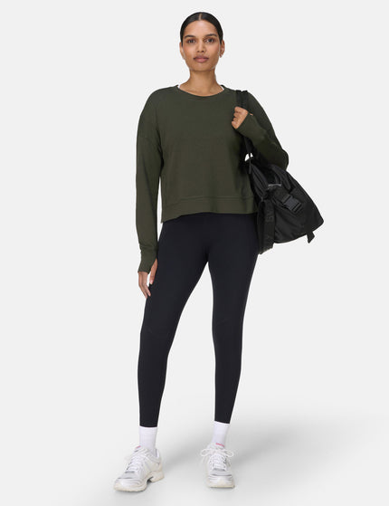 Sweaty Betty After Class Crop Sweatshirt - Nori Greenimages6- The Sports Edit