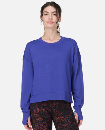 After Class Crop Sweatshirt - Rich Blue