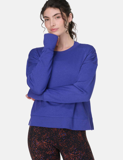 Sweaty Betty After Class Crop Sweatshirt - Rich Blueimages4- The Sports Edit