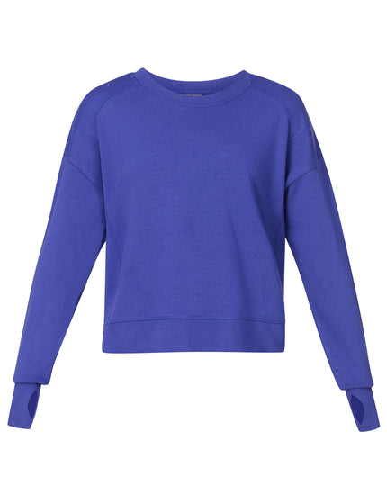 Sweaty Betty After Class Crop Sweatshirt - Rich Blueimages6- The Sports Edit