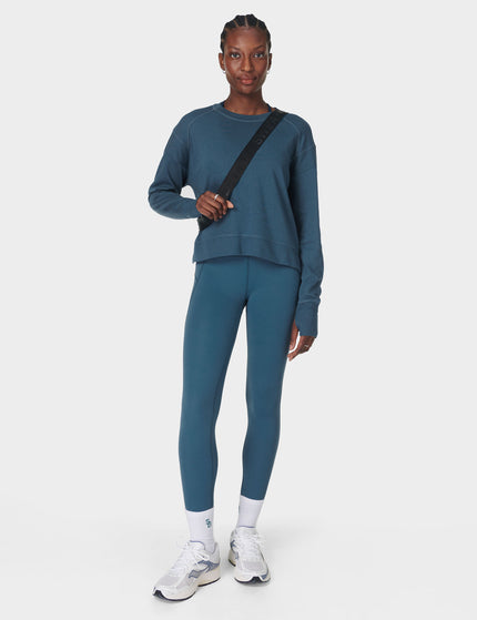 Sweaty Betty After Class Crop Sweatshirt - Subdued Blueimages5- The Sports Edit