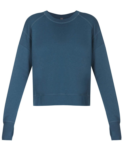 Sweaty Betty After Class Crop Sweatshirt - Subdued Blueimages6- The Sports Edit